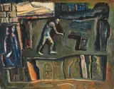Mario Sironi, Composizione, 1954, oil on canvas
