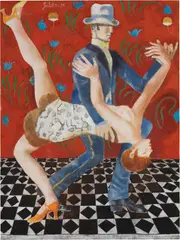 Il tango by Franco Gentilini, 1973, oil on canvas sabbiata, offered May 2023