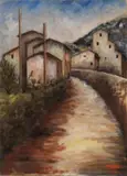 Borgata by Ottone Rosai, 1932, oil on canvas, offered May 2023