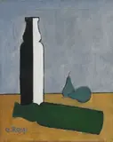Natura morta (Bottiglie e pere) by Ottone Rosai, 1948, oil on canvas, offered May 2023