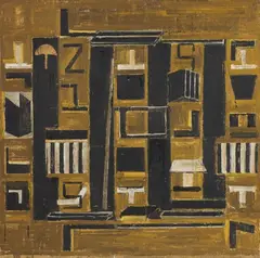Marco Tirelli, Senza titolo, 1987, mixed media on paper applicata on panel