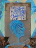 Bruno Ceccobelli, Sapore di mare, 2013, mixed media and collage on paper applicata on panel