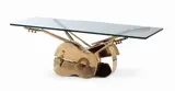 Arman, Chitarra Table, 2005, scultura in bronze dorato