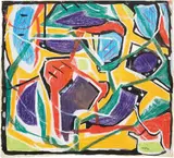 André Lanskoy, Senza titolo, mixed media on card