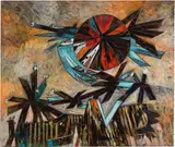 Gianni Dova, Fiori di cactus, 1964, oil on canvas