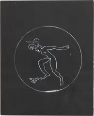 Luigi Ontani, Discobolino, 1983, ink on paper nera