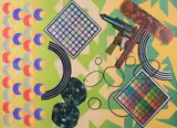 Peter Phillips, Senza titolo, 1974, lithograph a colori and collage on paper
