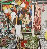 Renato Guttuso, Vucciria, screenprint on canvas