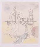 Giorgio de Chirico, La fontana del mistero, 1971, Incisione a vernice molle
