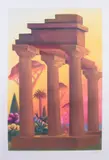 Salvo, Paesaggio con colonne, Acquatinta a colori
