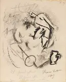 Primo Conti, Erotismo, 1919, charcoal and ink on card