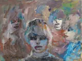 Figure by Mino Maccari, oil on canvas board, offered May 2023