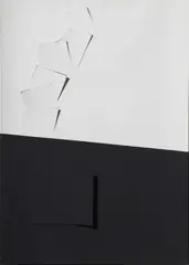 Mario Surbone, Equilibrio BN, 1968, tempera on cardboard applicato on pannello