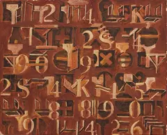 Marco Tirelli, Senza titolo, 1987, mixed media on paper applicata on panel