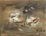 Guido Tallone, Beccaccine, 1943, oil on compensato