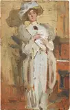 Cornelio Geranzani, Figura femminile, oil on tavoletta
