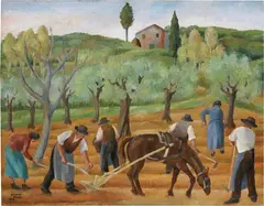 Scena di campagna by Silvio Pucci, 1924, oil on canvas, offered Apr 2023