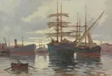 Renuccio Renucci, Velieri, oil on compensato