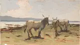 Maremma by Giovanni Lomi, oil on compensato, offered Apr 2023