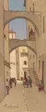 Vecchia Salerno by Giovanni Lomi, oil on compensato, offered Apr 2023