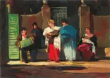 Stornelli alla livornese by Renato Natali, oil on compensato, offered Apr 2023