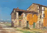 Giorgio Lucchesi, Casolare, oil on panel