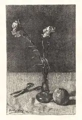 Natura morta con fiori by Llewelyn Lloyd, 1916, lithograph on paper, offered Apr 2023