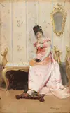 Vittorio Matteo Corcos, Giovane in abito rosa