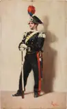 Luigi Gioli, Carabiniere in alta uniforme, oil on tavoletta