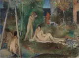 Ugo Capocchini, Bagnanti, oil on canvas