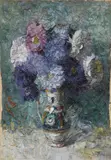 Petre Bulgăraş, Vaso di fiori, 1923, oil on canvas applicata on cardboard