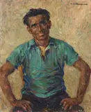 Plinio Nomellini, Pescatore, oil on canvas