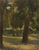 Armando Spadini, Alberi a Villa Borghese, oil on canvas