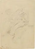 Telemaco Signorini, Due donne sedute che fanno la calza, 1899, pencil on paper