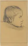 Telemaco Signorini, Profilo di bambina, pencil on paper