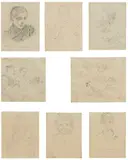 Telemaco Signorini, Otto disegni, pencil on paper misure varie