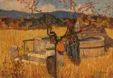 Mario Puccini, Arabi al pozzo, oil on cardboard
