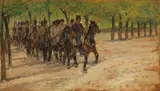 Cavalleria in marcia by Giovanni Fattori, 1895, oil on panel, offered Apr 2023
