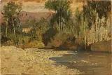 Lungo il torrente by Giovanni Fattori, 1875, oil on panel, offered Apr 2023