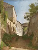 Filippo Palizzi, Effetto di luce in una strada di paese in salita