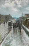 Attilio Pratella, Ponte della Maddalena, oil on tavoletta