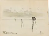 Guglielmo Ciardi, Sei disegni a soggetto «Laguna», pencil and biacca on paper