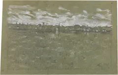 Guglielmo Ciardi, Sei disegni a soggetto «Montagne», pencil and biacca on paper