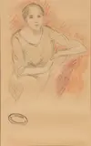 Federico Zandomeneghi, Femme assise vue de face, pastel and charcoal on paper