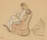 Federico Zandomeneghi, Jeune femme lisant dans un fauteuil