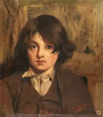 Cesare Tallone, Ritratto del figlio Guido, oil on canvas