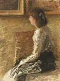 Daniele Ranzoni, Ragazza seduta, oil on canvas