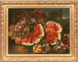 Felice Boselli, Natura morta con cocomero, oil on canvas