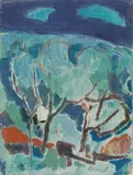 Enrico Paulucci, Uliveto, oil on canvas