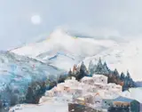 Lido Bettarini, Nevicata, oil on canvas